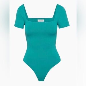 Aritzia Babaton Contour Square Neck bodysuit - Oxidized Teal